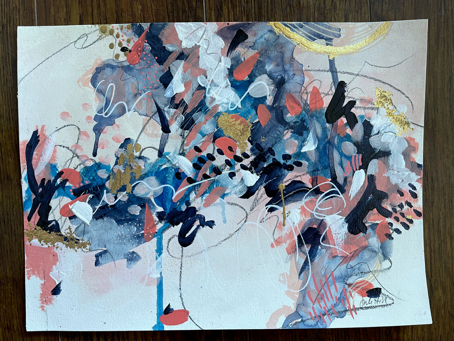 "Joyful Path" - 9" x 12" Original Abstract Painting on Paper